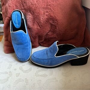 Blue Suede Leather Mules size 7